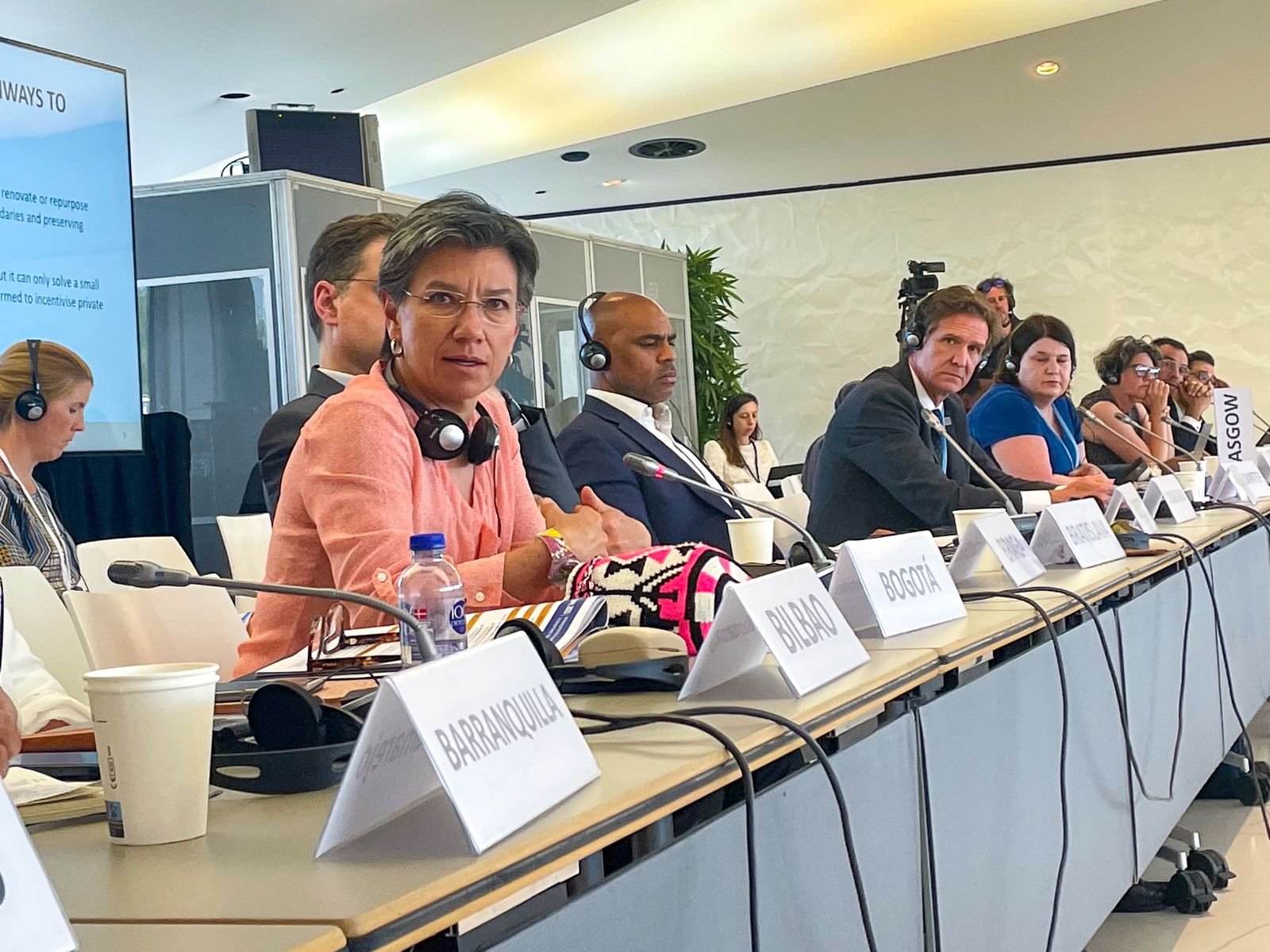 Alcaldesa Claudia López en la Cumbre Urbana de Bruselas 2023.