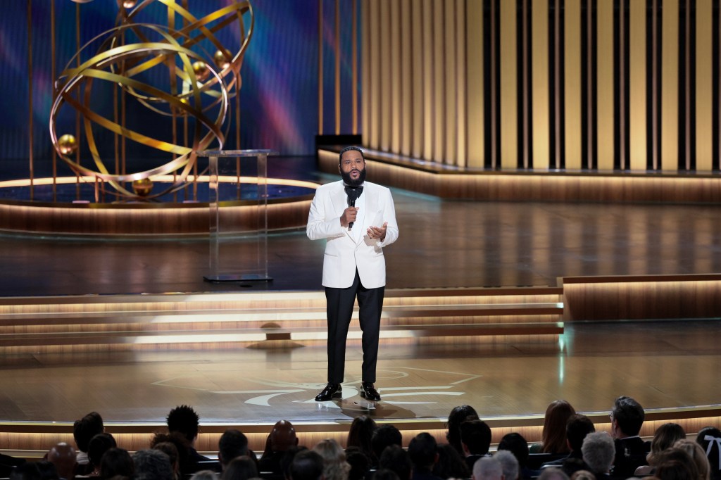 Los Angeles (United States), 15/01/2024.- Host Anthony Anderson opens the 75th annual Primetime Emmy Awards ceremony held at the Peacock Theater in Los Angeles, California, USA, 15 January 2024. The Primetime Emmys celebrate excellence in national primetime television programming. EFE/EPA/ALLISON DINNER