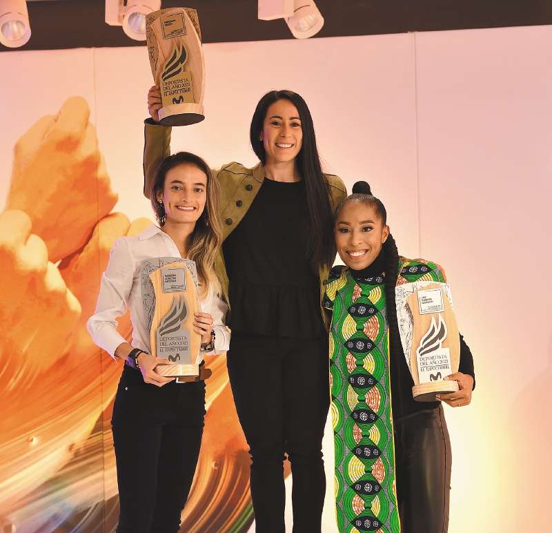 Lorena Arenas, Mariana Pajón y Luz Karime Garzón, las integrantes del podio femenino. / Fotos: Gustavo Torrijos y Jose Vargas