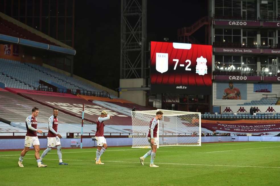 Premier League: Aston Villa (7) vs. Liverpool (2).