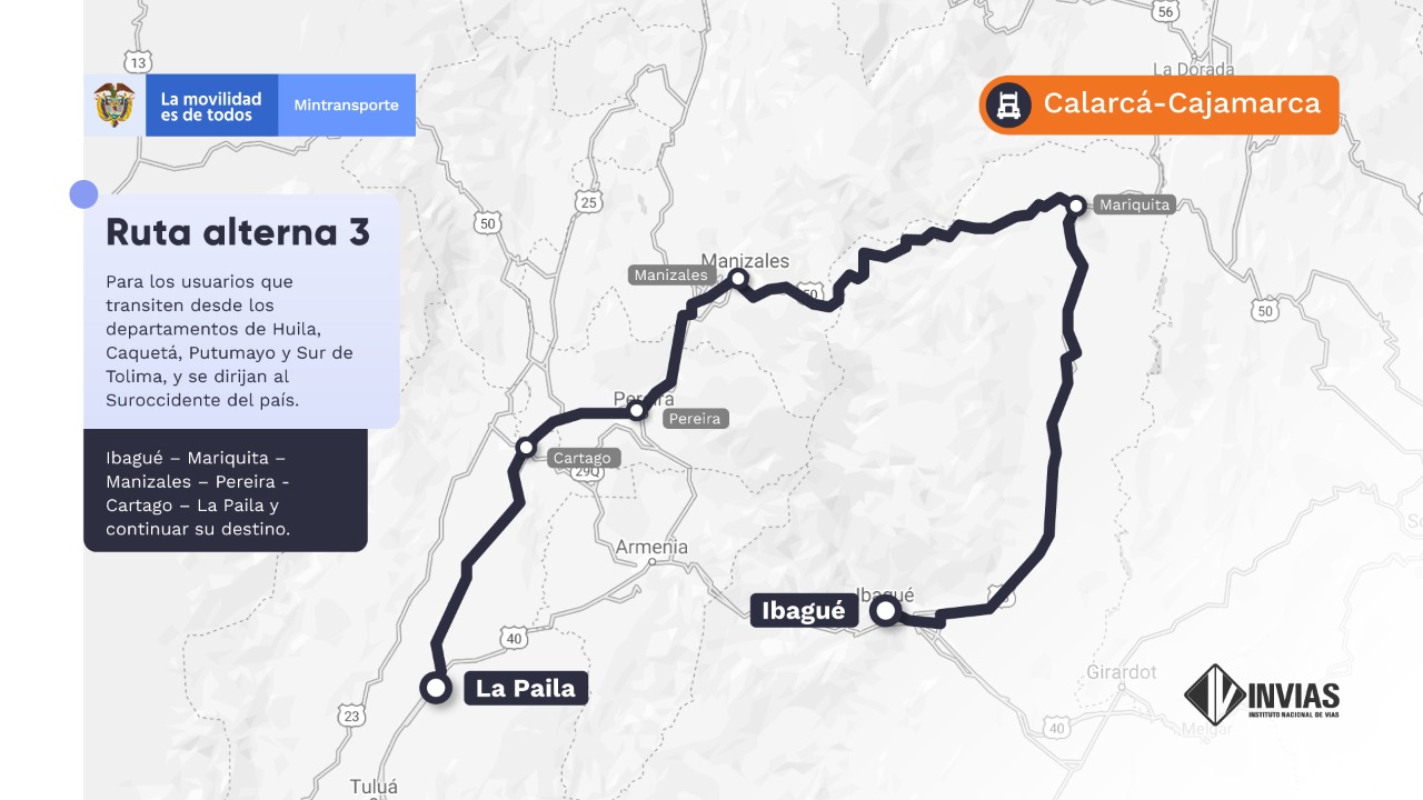 Ruta alterna para evitar cierre de La Línea.