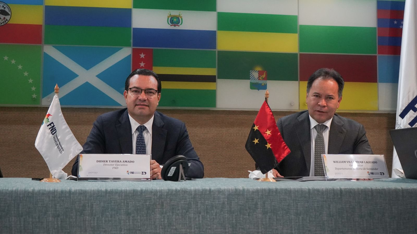Director ejecutivo de la FND, Didier Tavera, y gobernador de Norte de Santander, William Villamizar.