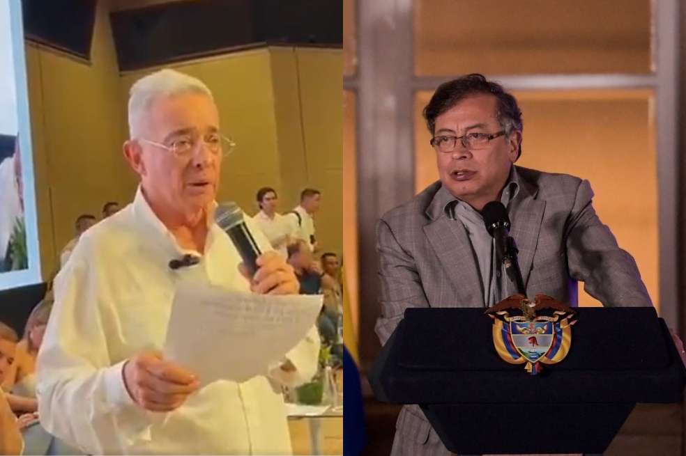 El líder del Centro Democrático, Álvaro Uribe, hizo público el documento con sus reparos desde un foro en Cartagena. El presidente Gustavo Petro le respondió desde su cuenta de Twitter.