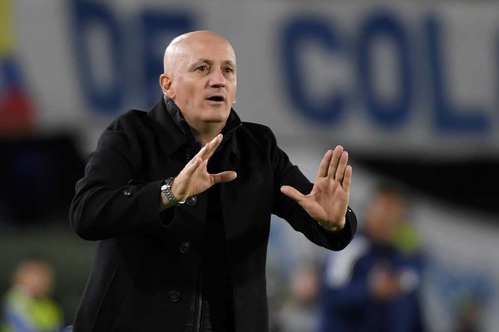 Entrenador y exfutbolista uruguayo, en el partido por la sexta fecha de la Liga BetPlay 2024-II.