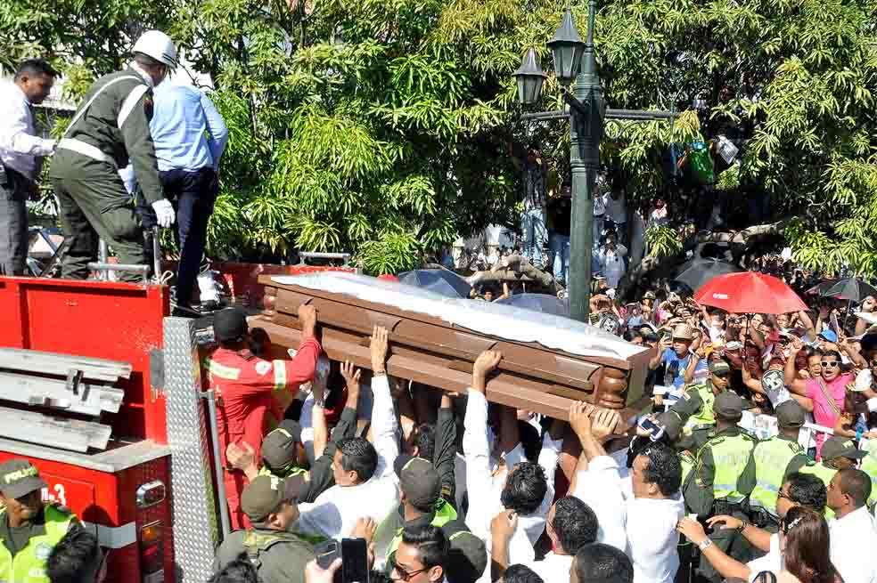 Imagen del funeral del Cacique de La Junta, Diomedes Díaz, el pasado 25 de diciembre en Valledupar. / EFE