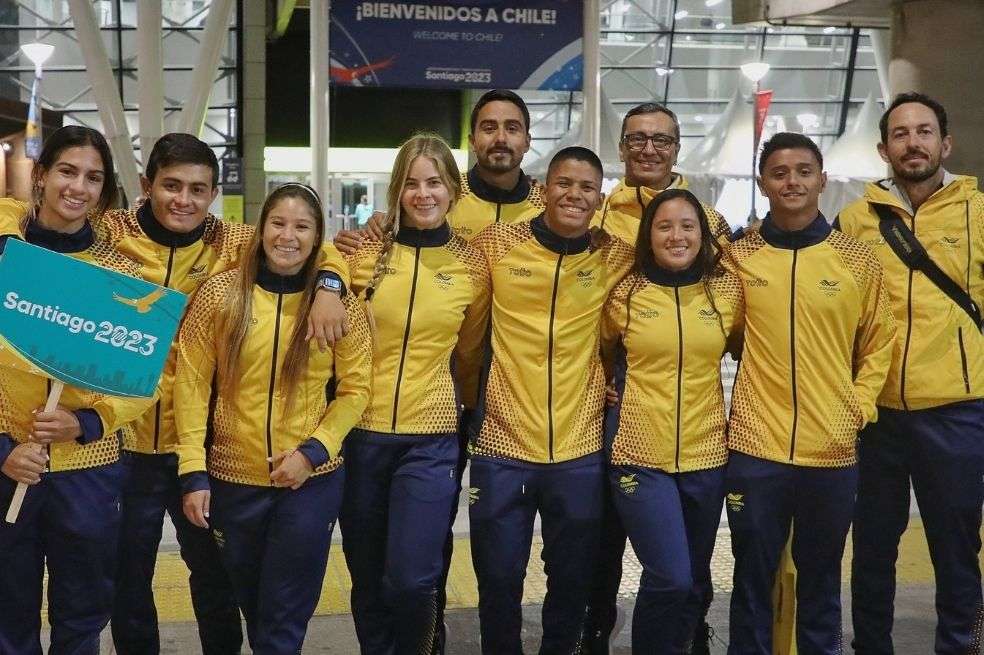 Parte de la delegación colombiana que ya está en Santiago de Chile.