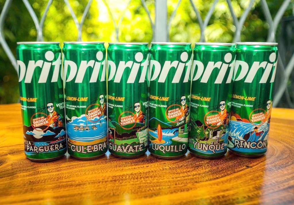 USA8817. SAN JUAN (PUERTO RICO), 12/11/2024.- Fotografía cedida por Coca Cola de latas coleccionables diseñadas por artistas gráficos locales con los lugares favoritos del artista Daddy Yankee. El reconocido reguetonero Daddy Yankee y Sprite Puerto Rico anunciaron este martes su colaboración para promover el turismo en la isla caribeña con una edición especial de latas. EFE/ Coca Cola /SOLO USO EDITORIAL/SOLO DISPONIBLE PARA ILUSTRAR LA NOTICIA QUE ACOMPAÑA (CRÉDITO OBLIGATORIO)