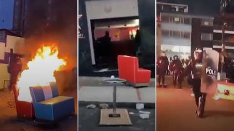 Con saqueos y quemas, manifestantes entraron a Casa Babylon en Bogotá