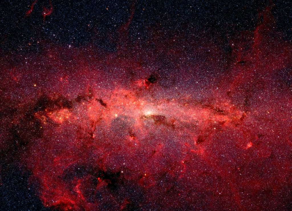 El centro de la Vía Láctea, captada por el Telescopio Espacial Spitzer.
