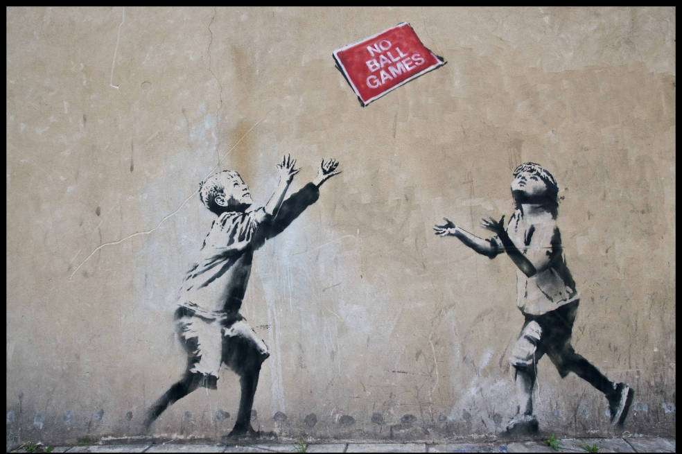 Banksy No Ball Games. /Artescritorio