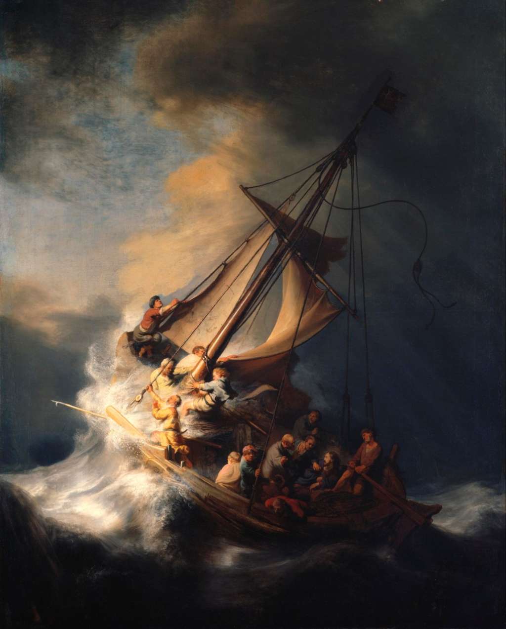La obra de Rembrandt es el único paisaje marino que hizo y cuyo paradero aún se desconoce, luego de haber sido robado en 1990. El marco donde se encontraba ahora se exhibe vació en el Isabella Stewart Gardner Museum.