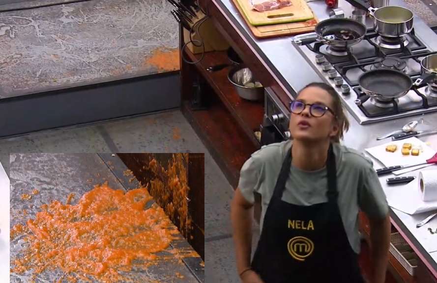 El accidente de Nela González en MasterChef Celebrity: casi le cuesta su salida