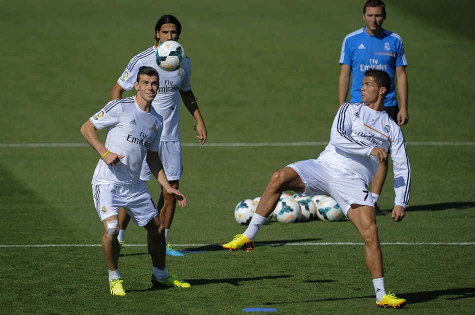 Gareth Bale, en su primer entrenamiento con Real Madrid. / AFP