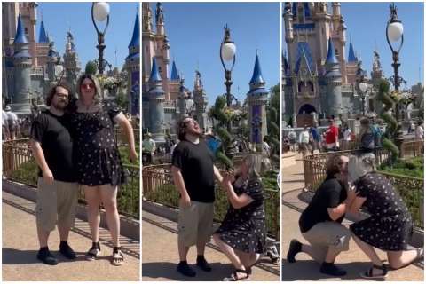 Pareja se pidió matrimonio al mismo tiempo en parque de Disney