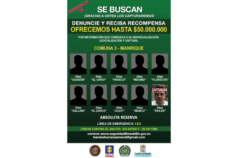 Las autoridades buscaban al hombre por el delito de concierto para delinquir. / Policía Medellín