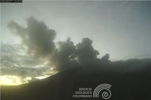 Este es el estado del volcán Nevado del Ruiz el domingo 28 de mayo