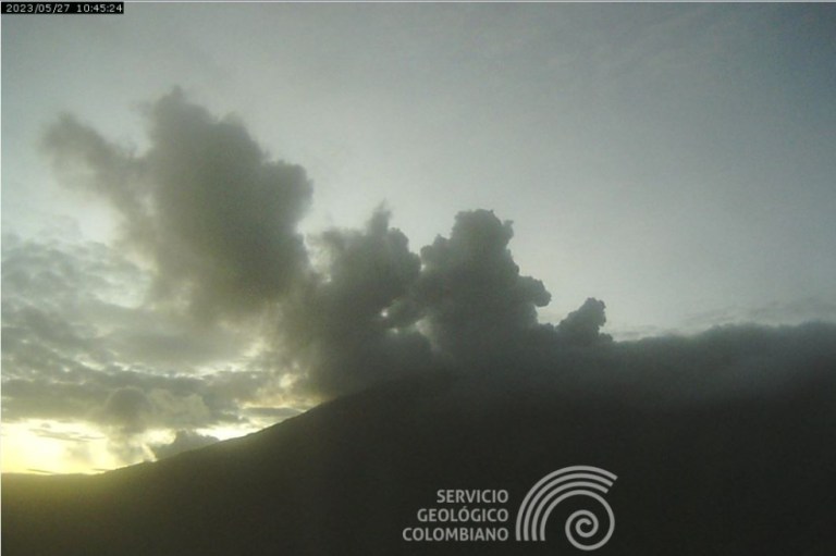 Este es el estado del volcán Nevado del Ruiz el domingo 28 de mayo