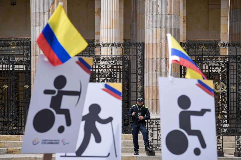 Las pancartas del Comité Paralímpico Colombiano.