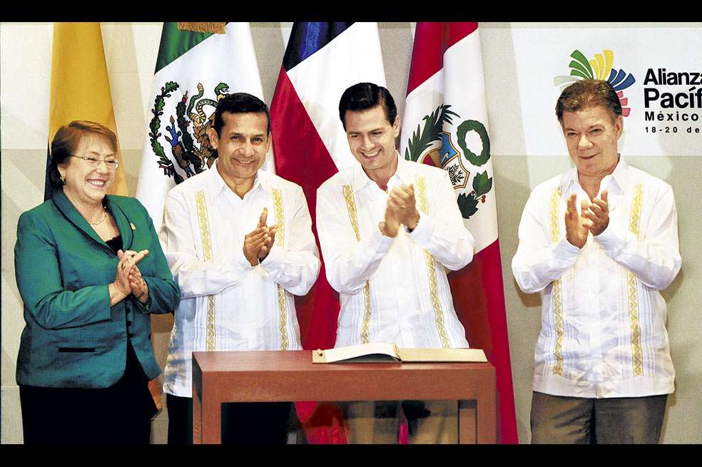 Los presidentes de Chile, Michelle Bachelet; Perú, Ollanta Humala; México, Enrique Peña y Colombia, Juan M. Santos. / SIG
