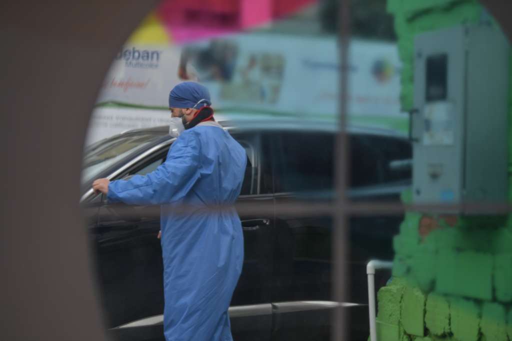 Punto de muestras para covid – 19 coronavirus ubicado al norte de Bogotá