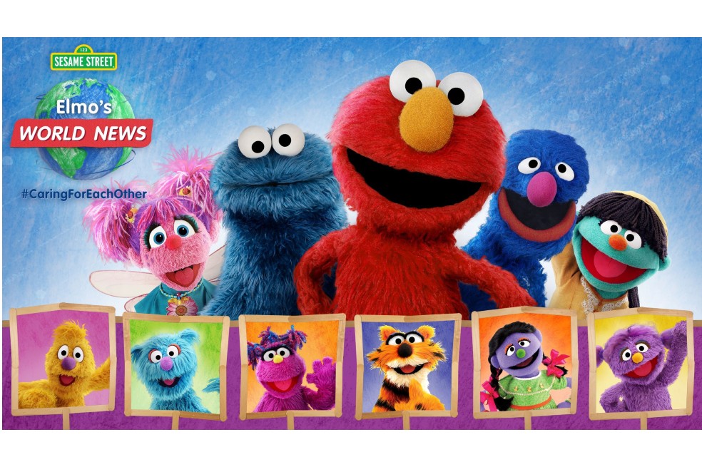 Imagen de “Las noticias del mundo con Elmo”, programa que forma parte de la iniciativa “Caring for Each Other” de Sesame Workshop.