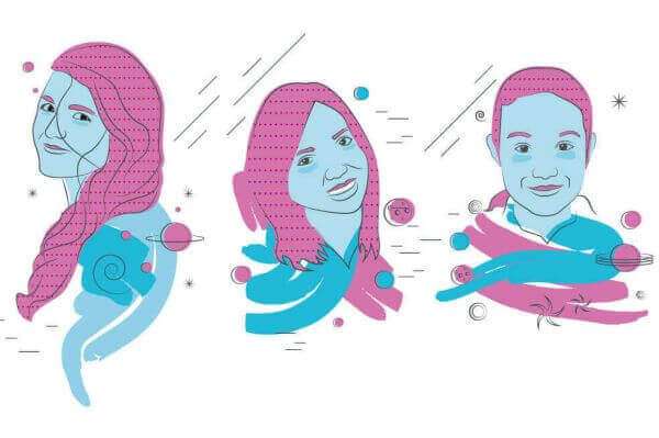 Vanesa Ramírez, Diana Valencia y María Isabel Olarte. / Ilustración: Eder Leandro Rodríguez