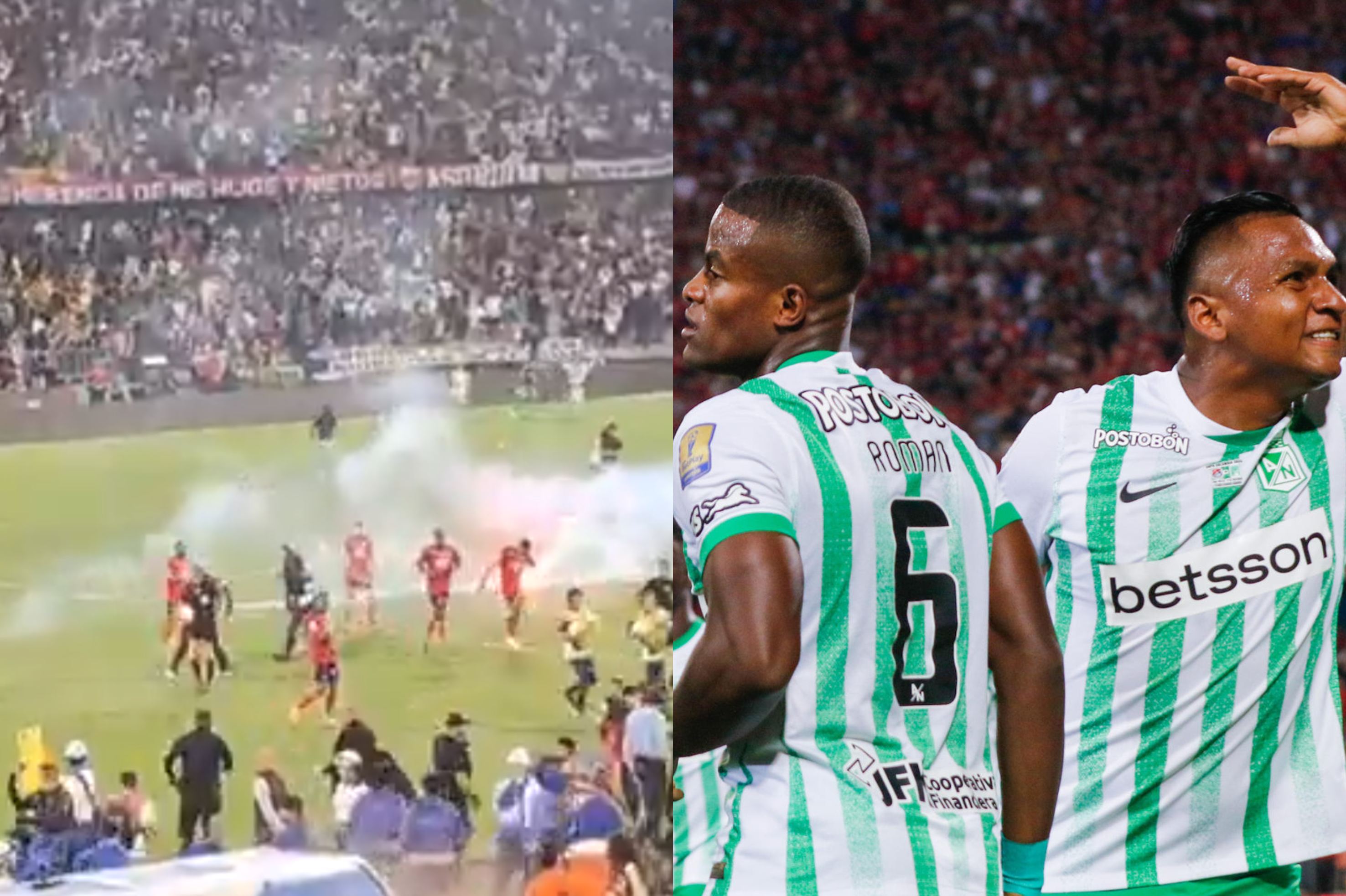 Al finalizar el partido, en las tribunas hubo desmanes que no permitieron la celebración.