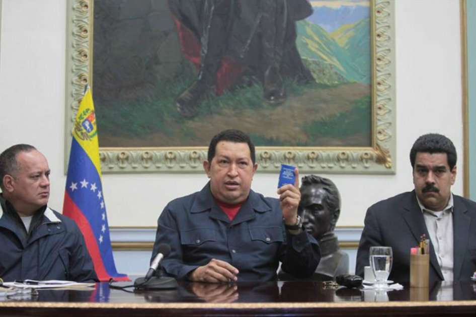 Presidente de Venezuela, Hugo Chávez, en compañía de Nicolás Maduro.