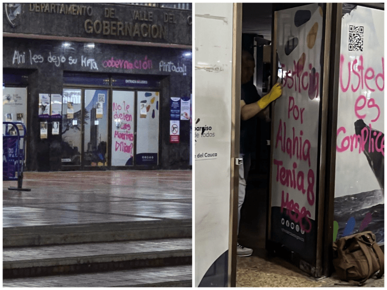 Vandalizan la gobernación del Valle tras hallazgo de restos de hija de María Camila Potosí