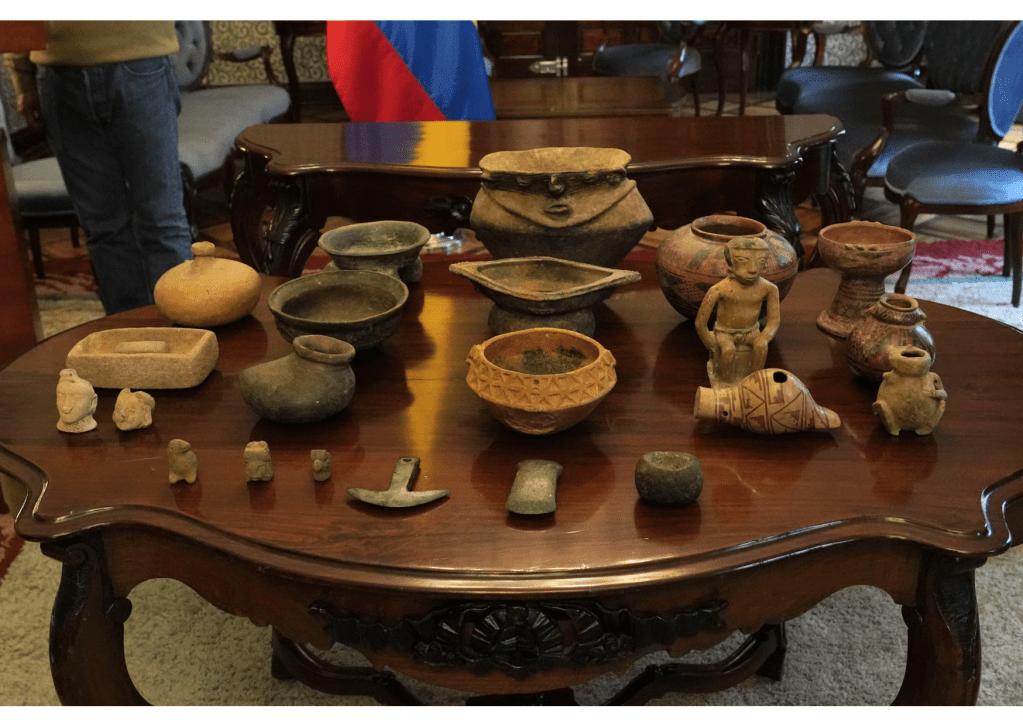 Colombia recupera piezas arqueológicas y etnográficas repatriadas desde EE.UU.