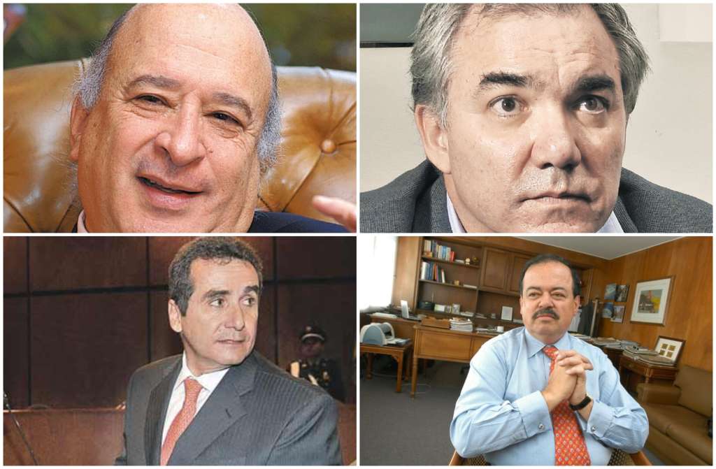 Arriba, de izquierda a derecha: Sabas Pretelt de la Vega y Diego Palacios. Abajo, en el mismo orden: Bernardo Moreno y Alberto Velásquez.