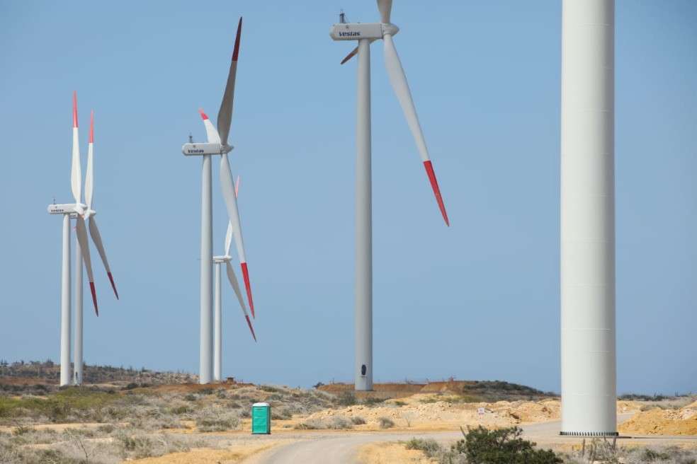El parque eólico Guajira I listo para entrar en operación comercial en este semestre.