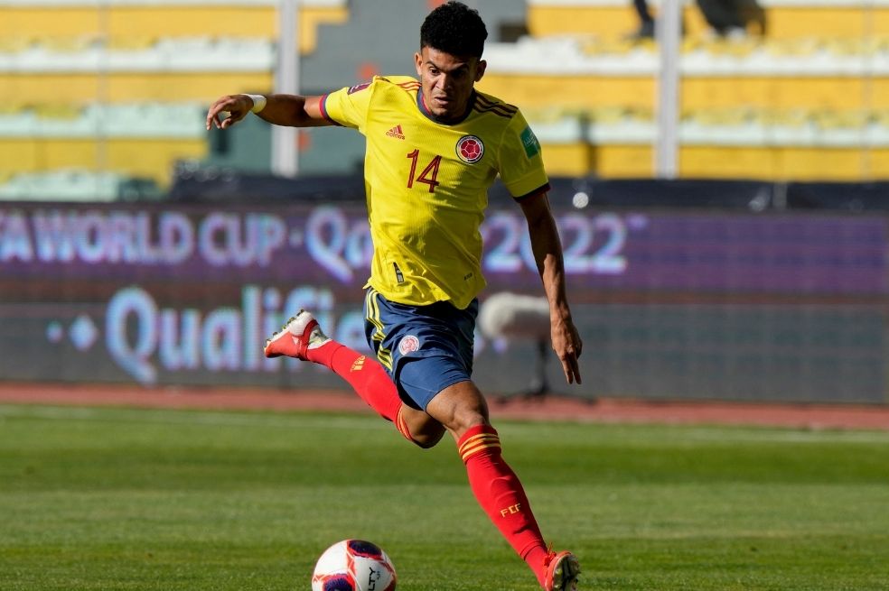 Luis Díaz en el partido contra Bolivia en La Paz por las Eliminatorias.