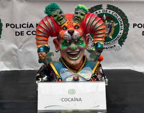 Oculta en una escultura: incautan más de 3 kilos de cocaína enviados de Bogotá a España