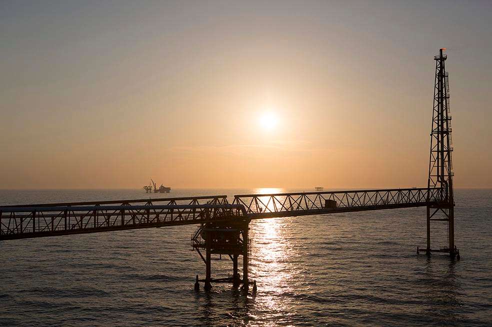 Imagen de referencia. En la foto, una plataforma petrolera en el golfo de México, a 70 kilómetros de la costa de Ciudad del Carmen.