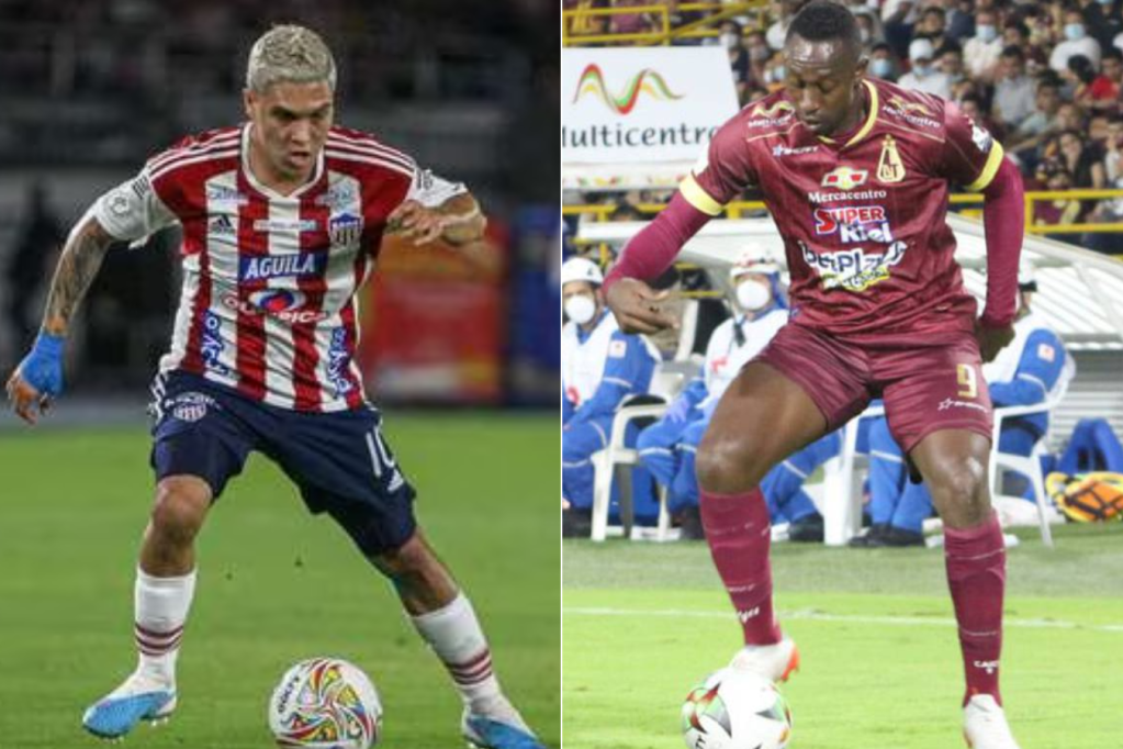 Juan Fernando Quintero (Júnior de Barranquilla) y Juan Fernando Caicedo (Tolima).
