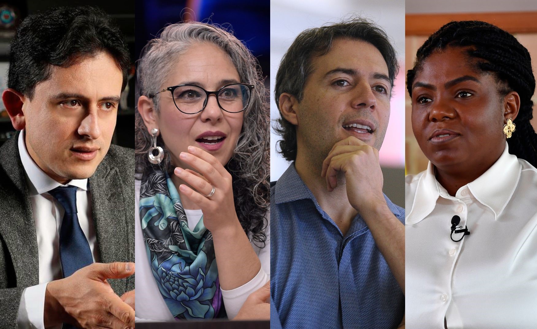 Director de la DIAN, Luis Carlos Reyes; senadora María José Pizarro; exalcalde de Medellín Daniel Quintero y vicepresidenta Francia Márquez.