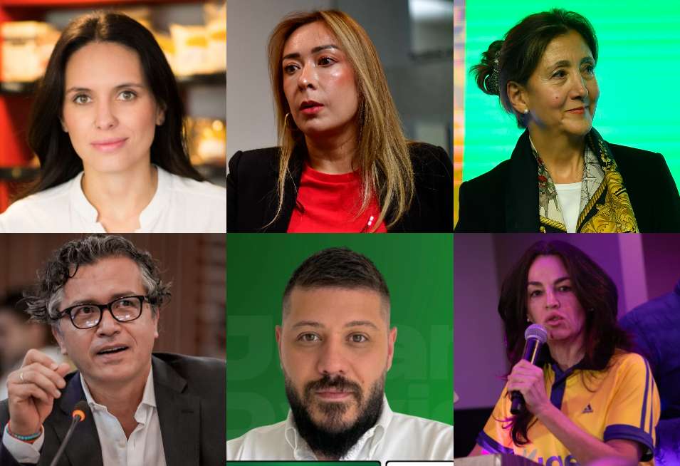 De izquierda a derecha: María del Mar Pizarro; Katherine Miranda; Ingrid Betancourt; Heraclito Landínez; Juan David Gómez y Sofía Gaviria.