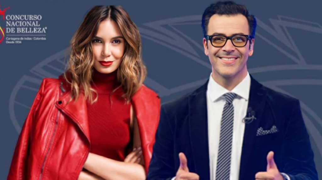 Catalina Robayo y Humerto Rodríguez, presentadores del Concurso Nacional de Belleza.