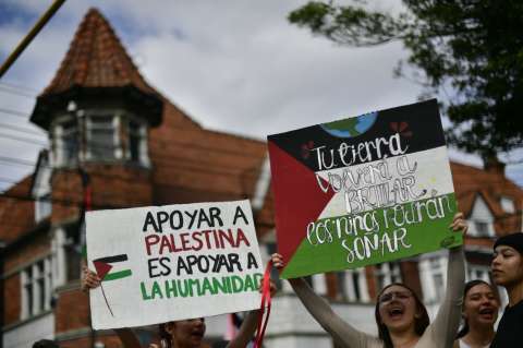 Manifestaciones pro palestina terminaron en la Plaza de Bolívar