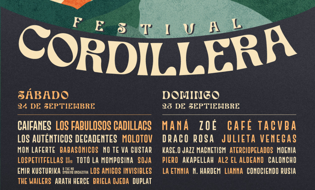 El Festival Cordillera 2022 presenta su programación oficial para los días 24 y 25 de septiembre en el Parque Simón Bolívar de Bogotá.