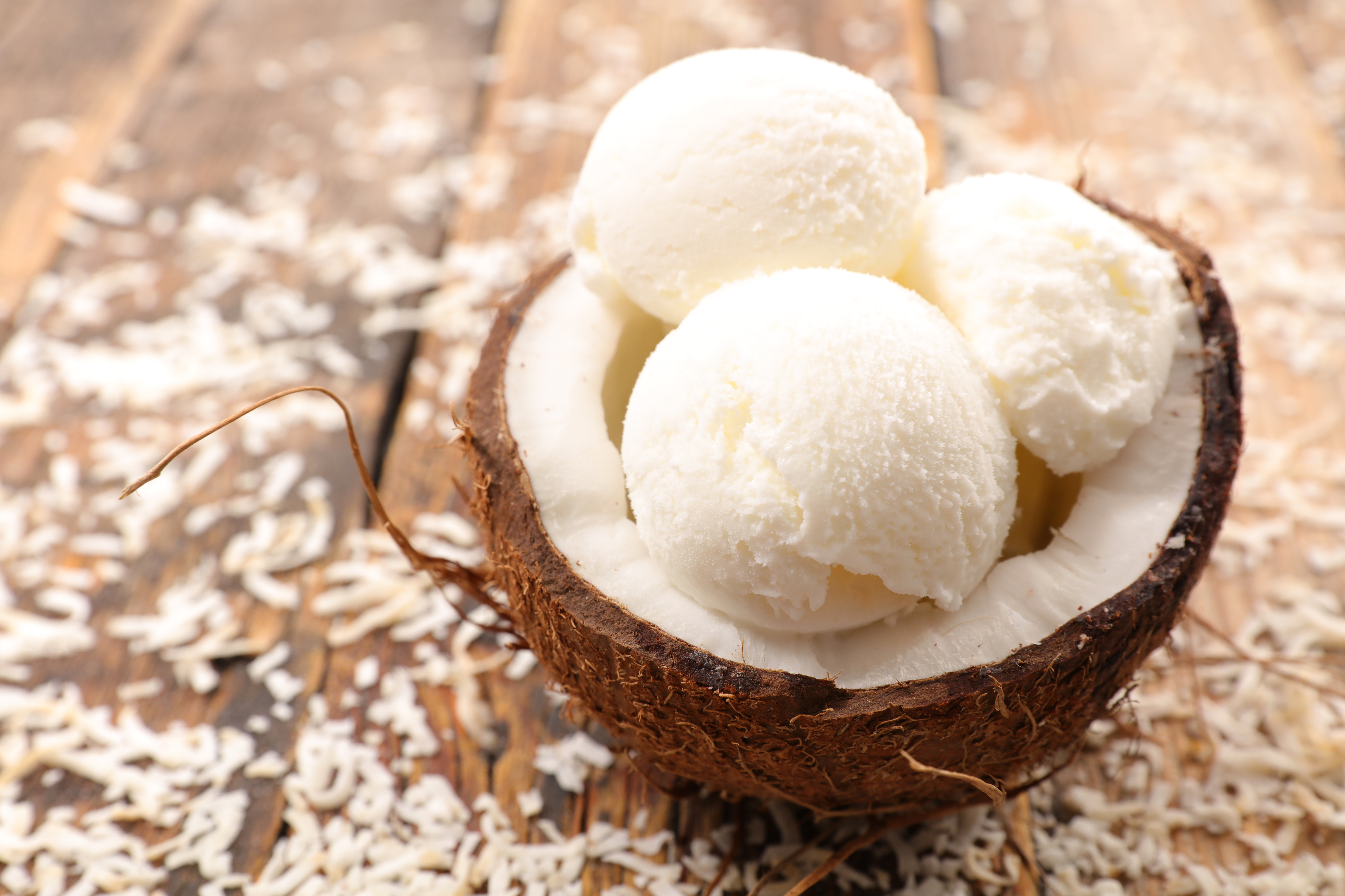 Helado cremoso de coco