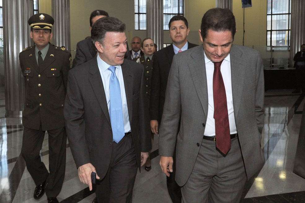 El presidente Juan Manuel Santos y su exministro y aliado Germán Vargas Lleras. / Buen Gobierno