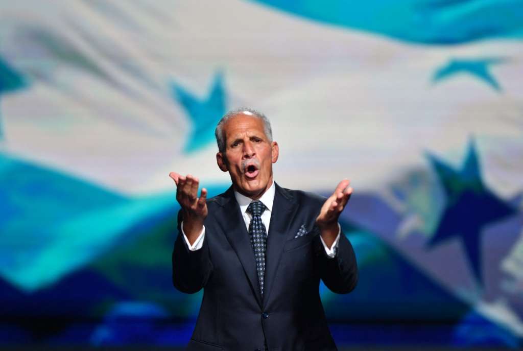 TOPSHOT - (FILES) Honduran presidential candidate and businessman Nasry Asfura of the National Party delivers a speech as he presents his government plan in Tegucigalpa on November 11, 2025.