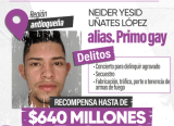 Ofrecen recompensa de más de COP 600 millones por “Primo Gay”, jefe de disidencias Farc