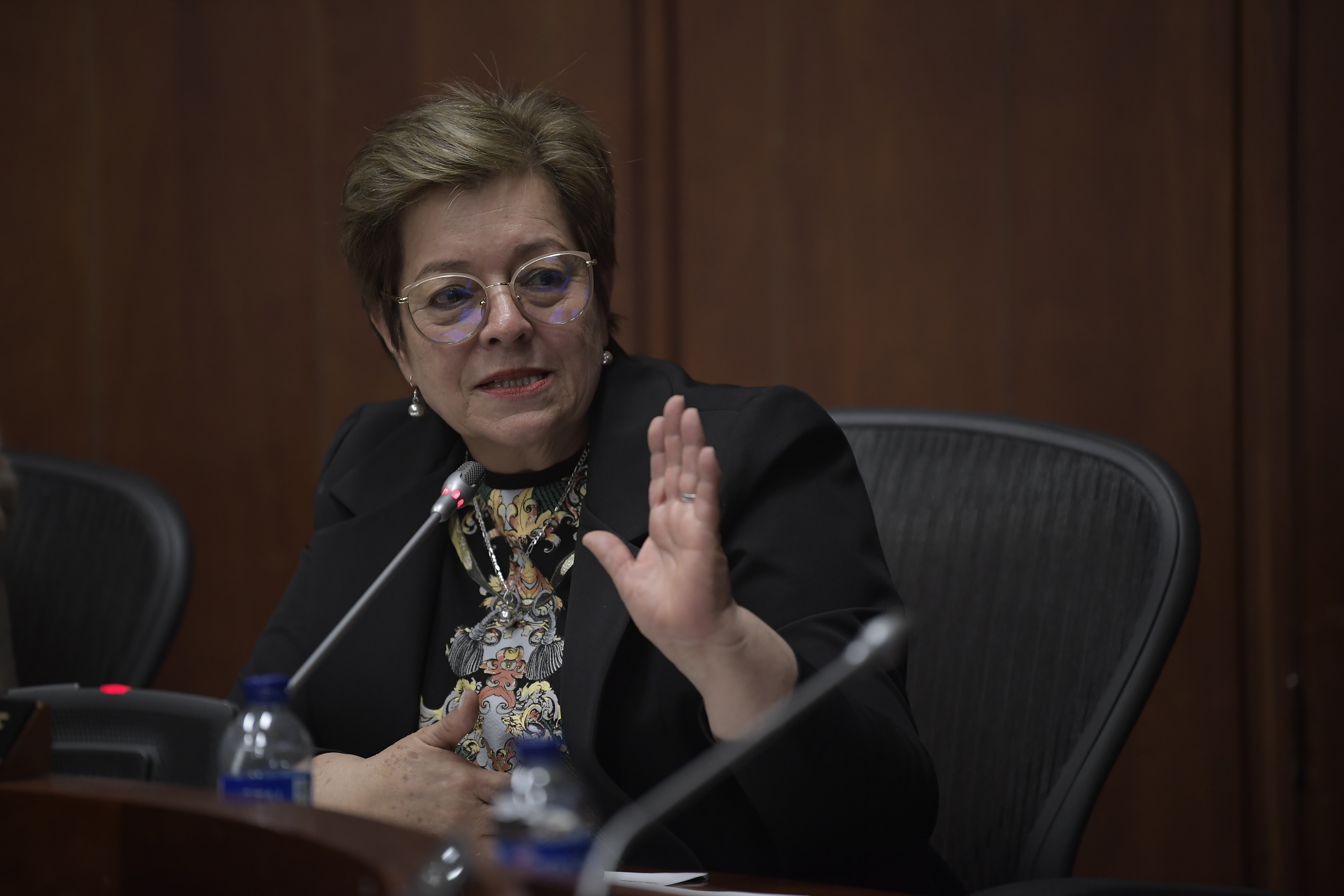 Ministra de Trabajo, durante el debate de control político.