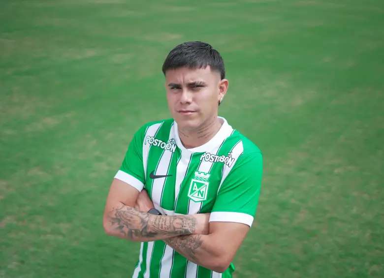 Nicolás Rodríguez, con la camiseta de Atlético Nacional.