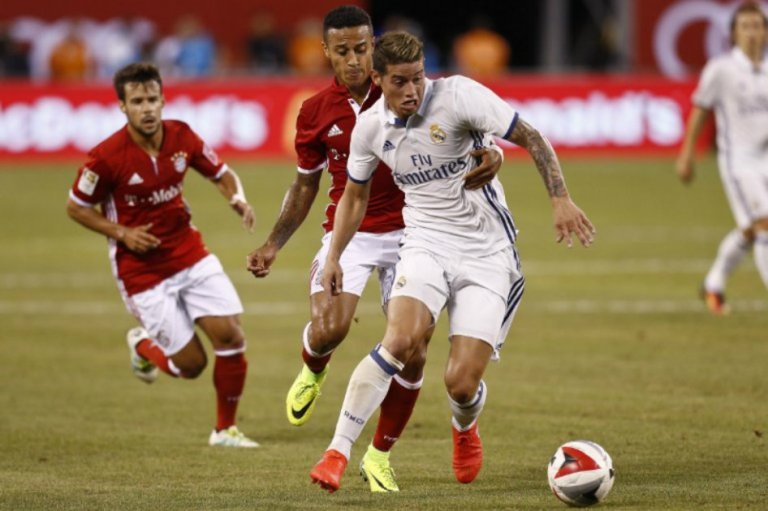James Rodríguez, titular en amistoso de Real Madrid frente a Bayern Múnich
