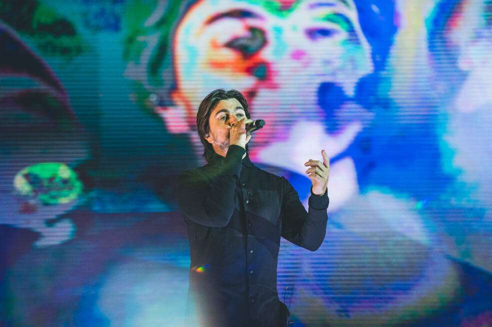 Juanes durante su concierto en Rock al Parque, realizado en el parque Simón Bolívar el 1° de julio de 2019.