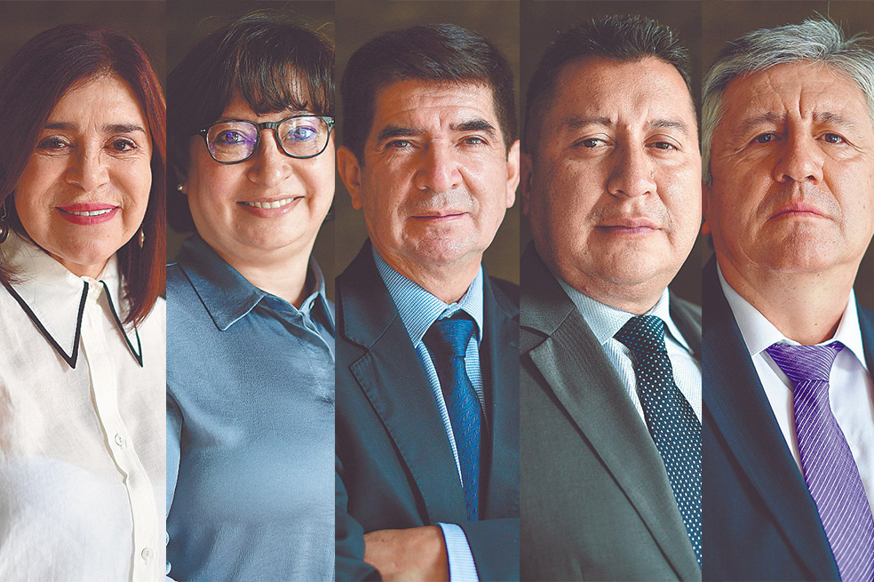 De Izquierda a derecha los candidatos son Cecilia Rincón, Pilar Infante, Álvaro Espinel, Giovanny Tarazona y Nelson Forero